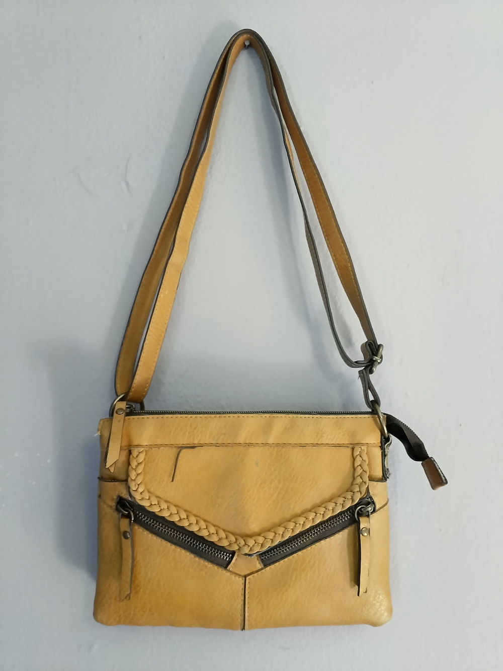Yellow Braided Detail Crossbody Bag - Women